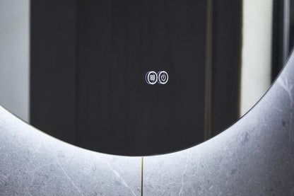 Espejo redondo de 100 cm sin marco, iluminación LED perimetral y antivaho