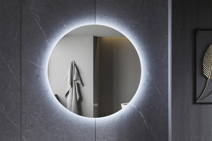 Espejo redondo 60 cm sin marco, iluminación LED perimetral y anticondensación