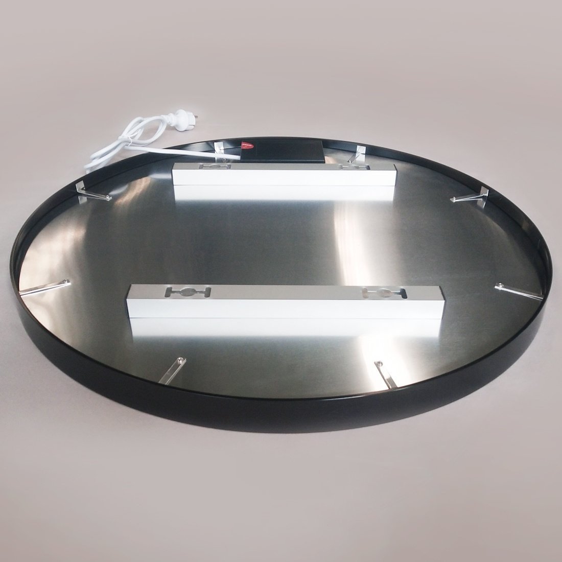 Spiegel rond 80 cm met gouden frame, led verlichting en anti condens