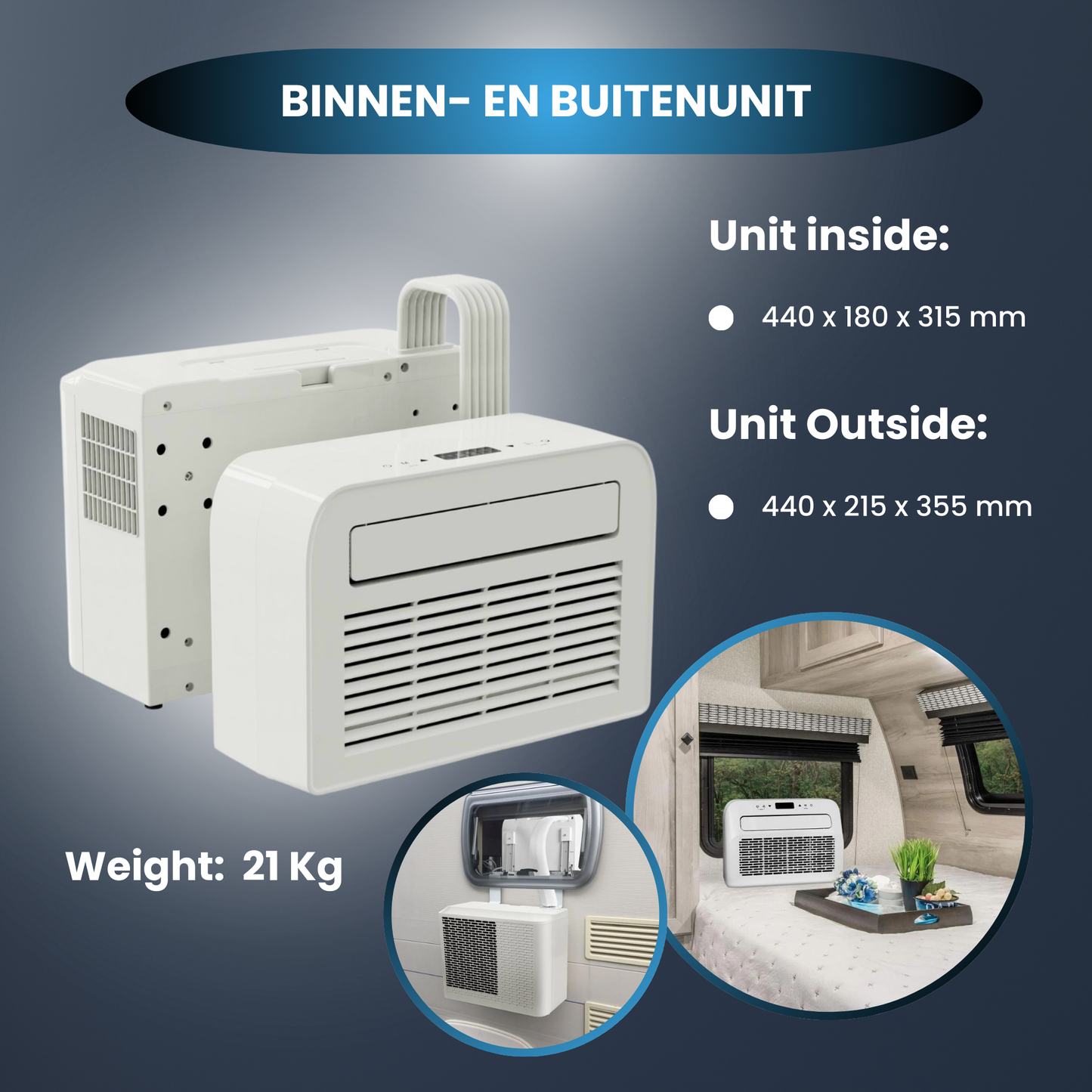 Split aire acondicionado caravana 5000BTU Wifi Calidad de refrigeración - Clase energética A