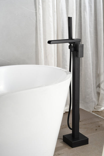 Mezclador independiente para bañera - incluye teleducha - negro mate
