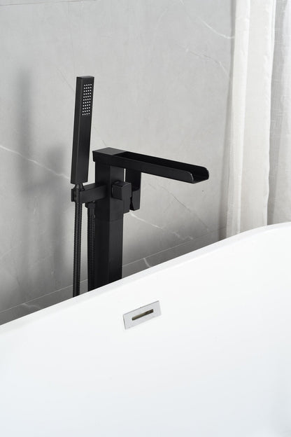 Mezclador independiente para bañera - incluye teleducha - negro mate
