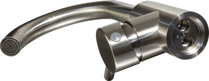 Grifo de lavabo Gun Metal con caño giratorio de 180 grados