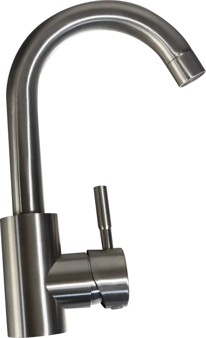 Grifo de lavabo Gun Metal con caño giratorio de 180 grados