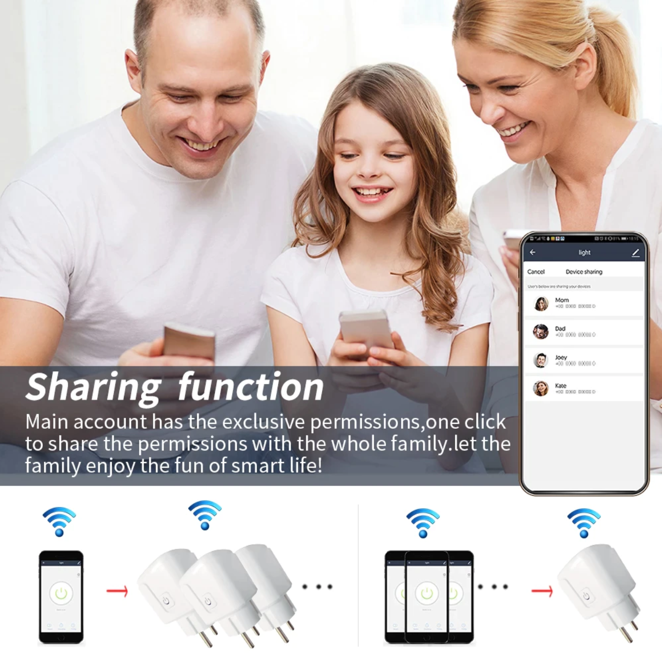 Medidor de consumo de enchufe inteligente Wifi con función de temporizador