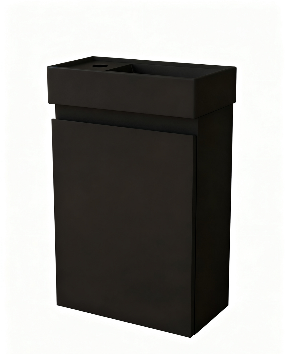 Mobile bagno Nurion Milan - lavabo nero opaco e mobile nero - 41 x 22,5 x 65 cm